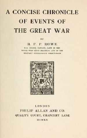 [Gutenberg 48525] • A Concise Chronicle of Events of the Great War